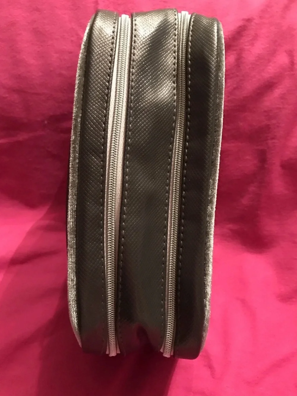 Lancôme Dark Gray Metallic Shimmer Cosmetic/Makeup Beauty Bag